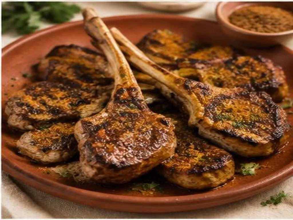 Côtelettes d'agneau marocaines grillées au ras-el-hanout