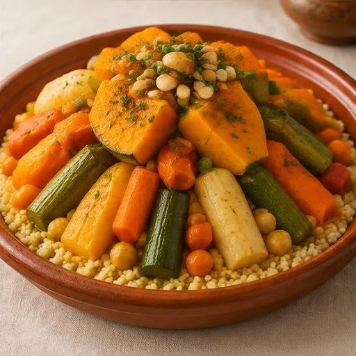 Couscous marocain d’automne au potiron et légumes racines