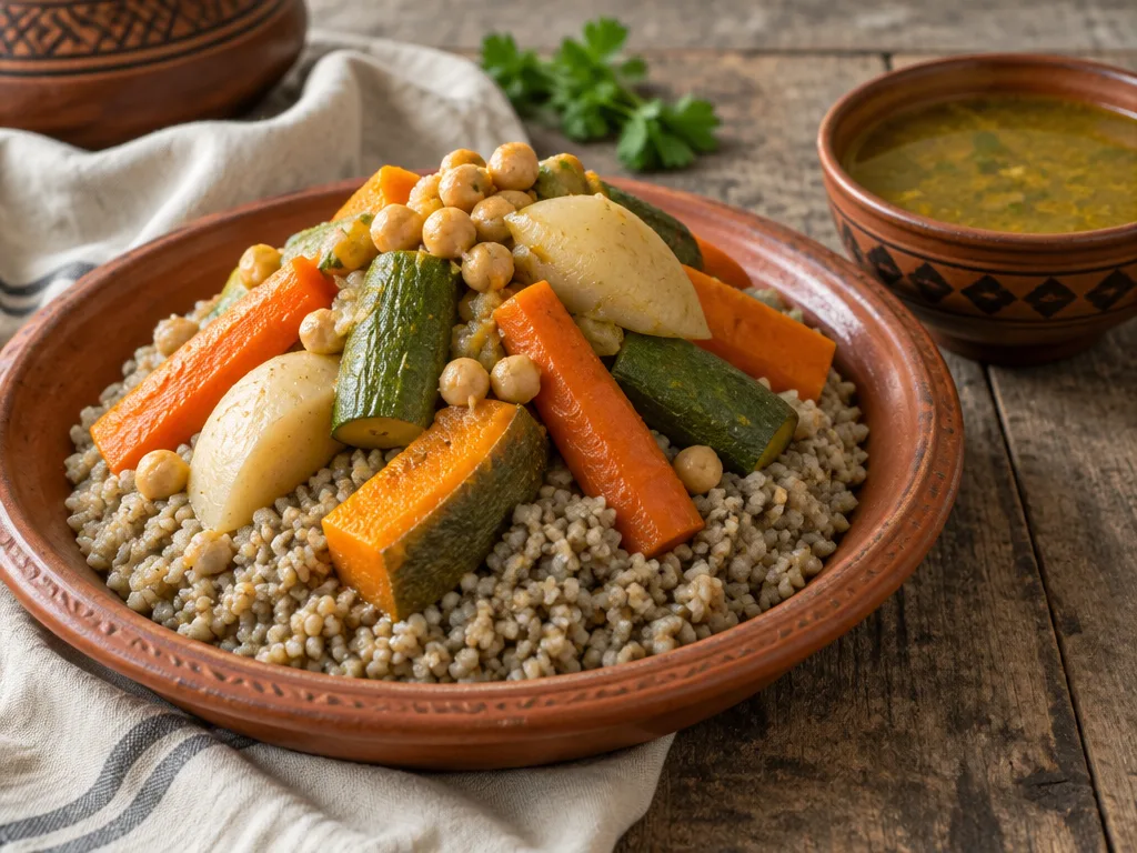 Couscous d’orge belboula aux légumes d’hiver