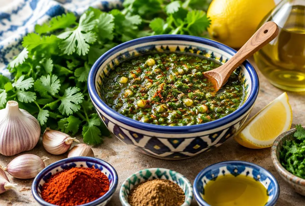 Crevettes marocaines marinées à la chermoula, saisies à la poêle