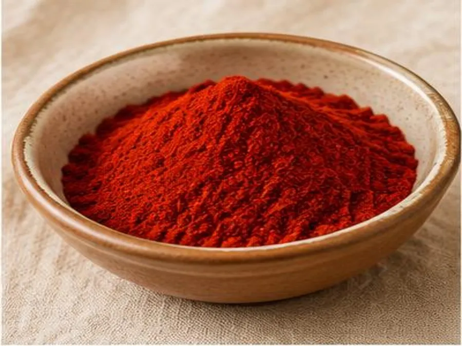 Paprika doux rouge dans un bol en céramique