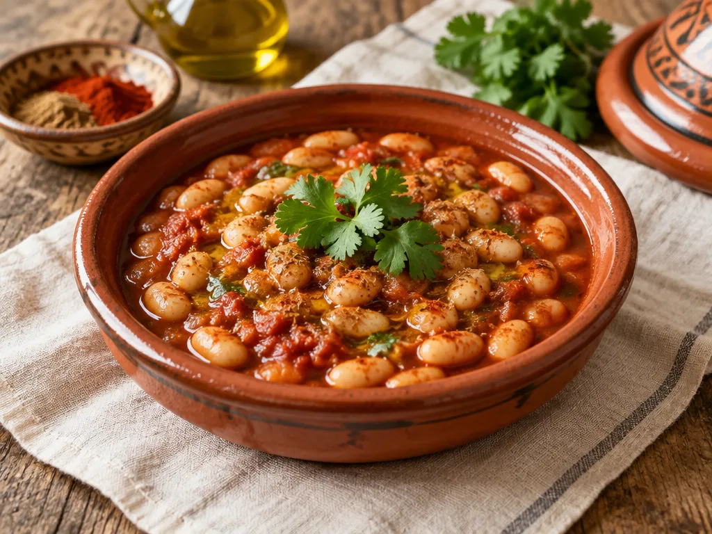 Loubia, haricots blancs mijotés dans une sauce tomate épaisse