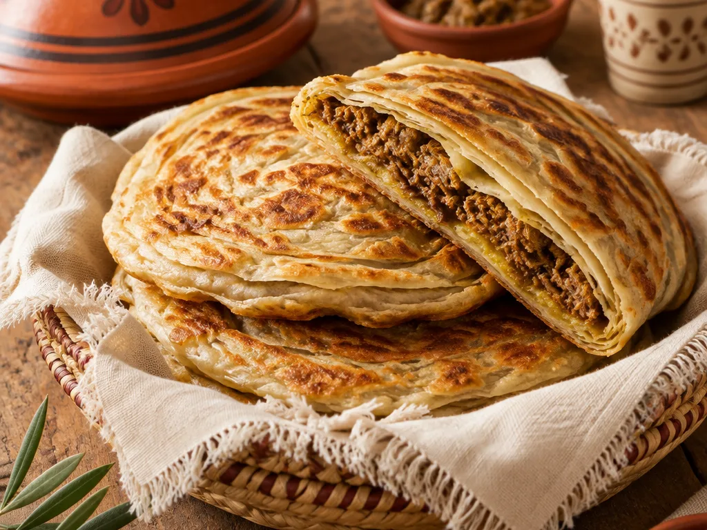 Mellaoui feuilleté garni de khlii