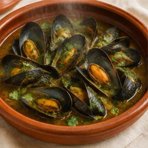 Moules marocaines mijotées dans une sauce chermoula parfumée