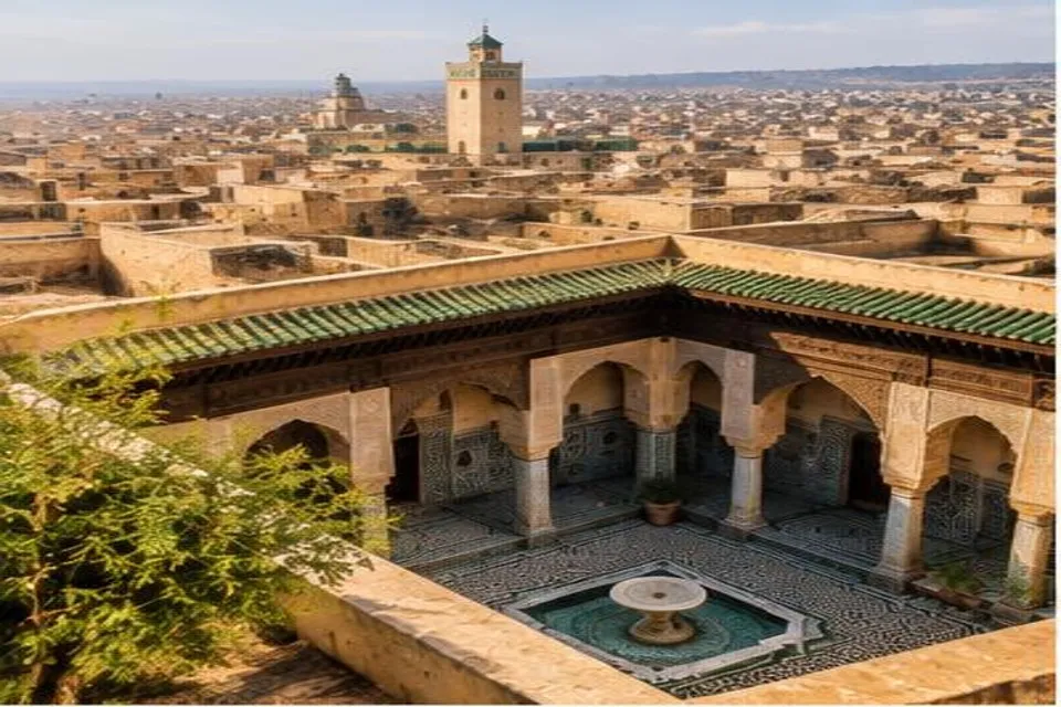 Médina de Fès et cour traditionnelle aux zelliges, région Fès–Meknès